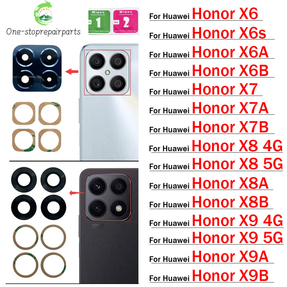 Camera Glass For Huawei Honor X5 X6 X6s X6A X6B X7 X7A X7B X8 X8A X8B X9 X9A X9B 4G 5G Rear Back Camera glass Lens With Adhesive Huawei phone repair parts