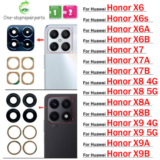 Camera Glass For Huawei Honor X5 X6 X6s X6A X6B X7 X7A X7B X8 X8A X8B X9 X9A X9B 4G 5G Rear Back Camera glass Lens With Adhesive Huawei phone repair parts