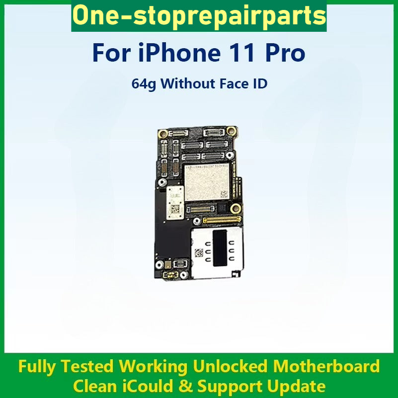 Fully Tested Authentic Motherboard For iPhone 11 Pro Max 64g/256g Unlocked Mainboard Without Face ID Clean iCloud Fast Shipping iPhone phone repair parts