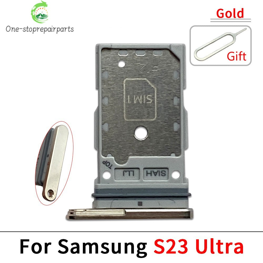 10Pcs, Micro Nano Dual SIM Card Holder Tray Slot Holder Adapter Socket For Samsung S23 S24 Plus Ultra 5G Samsung phone repair parts