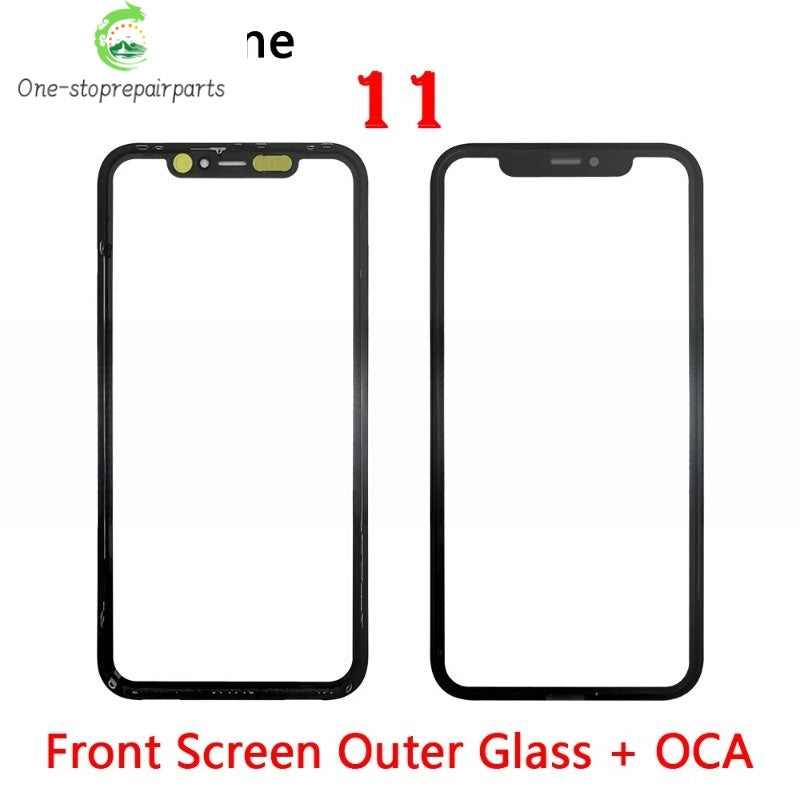 New Front Screen Outer Glass With OCA For iPhone 11 12 13 14 15 Pro Max Mini Plus Phone Repair iPhone phone repair parts