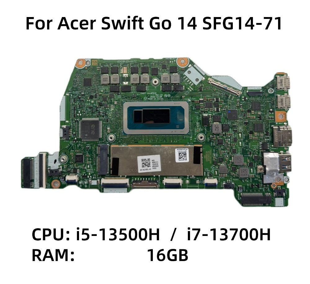 IH4ST LA-M721P For Acer Swift Go 14 SFG14-71 Laptop Motherboard With I5-13500H I7-13700H CPU 16GB-RAM NB.KFX11.00E NB.KFX11.00J Acer laptop repair parts