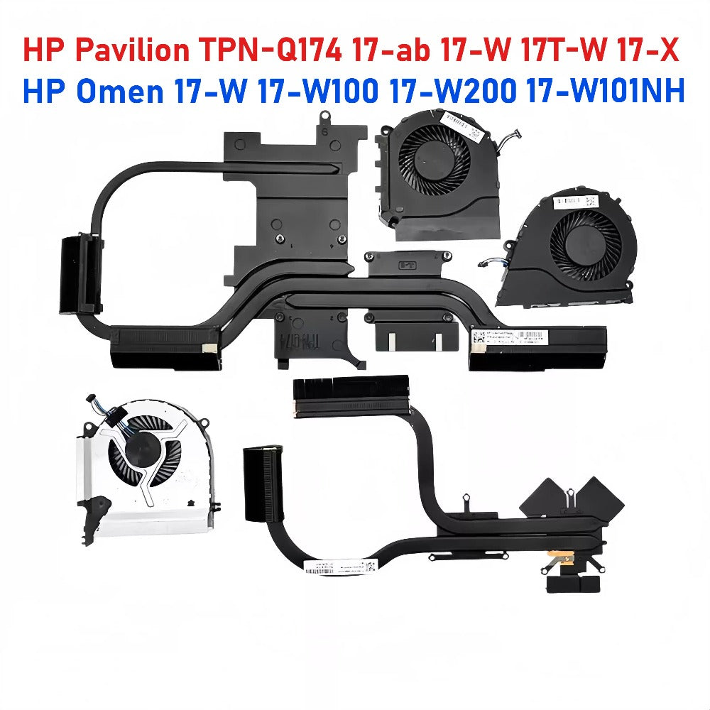 Laptop Heatsink CPU GPU Cooling fan for HP Pavilion TPN-Q174 17-ab  Omen 17-W 17-W100 17-W200 17T-W 17-X  17-ab403nf L05973-001 910441-001 45G37HSTP80 910077-001 862954-001 G38 NFB84B05H 857463-001 Notebook Cooling Radiator Heatsink HP laptop repair