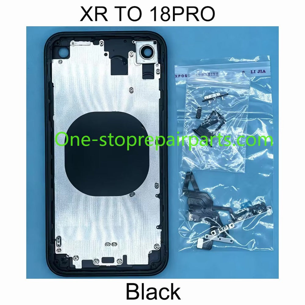 DIY Retrofit Housing Kit For iPhone XR/11 18 Pro Style Assembly With Frame, Flex Cable, Side Keys & Matching Phone Case iPhone phone repair parts