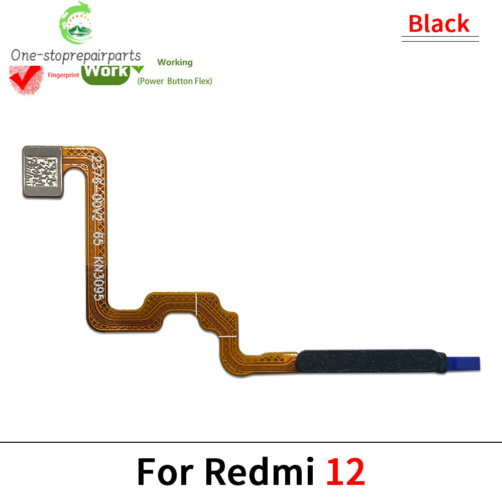 New Fingerprint For Xiaom Redmi 12 12C 13C 10C Home Button Fingerprint Menu Return Key Recognition Sensor Flex Cable Redmi phone repair parts