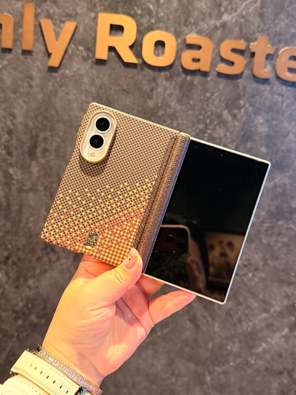 Magnetic suction [Kevlar pattern] suitable for Samsung ZFold8 Ultra folding mobile phone case galaxy zfold8ultra heart world carbon fiber pattern double central axis all-inclusive anti-drop protective case Phone accessories