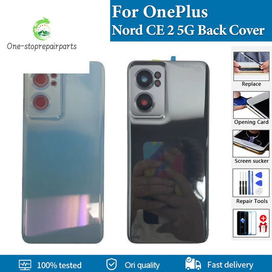 Original Glass Back Cover For OnePlus Nord CE 2 5G Battery Cover Back Rear Housing Door Case Panel For IV2201 Replacement OnePlus phone repair parts