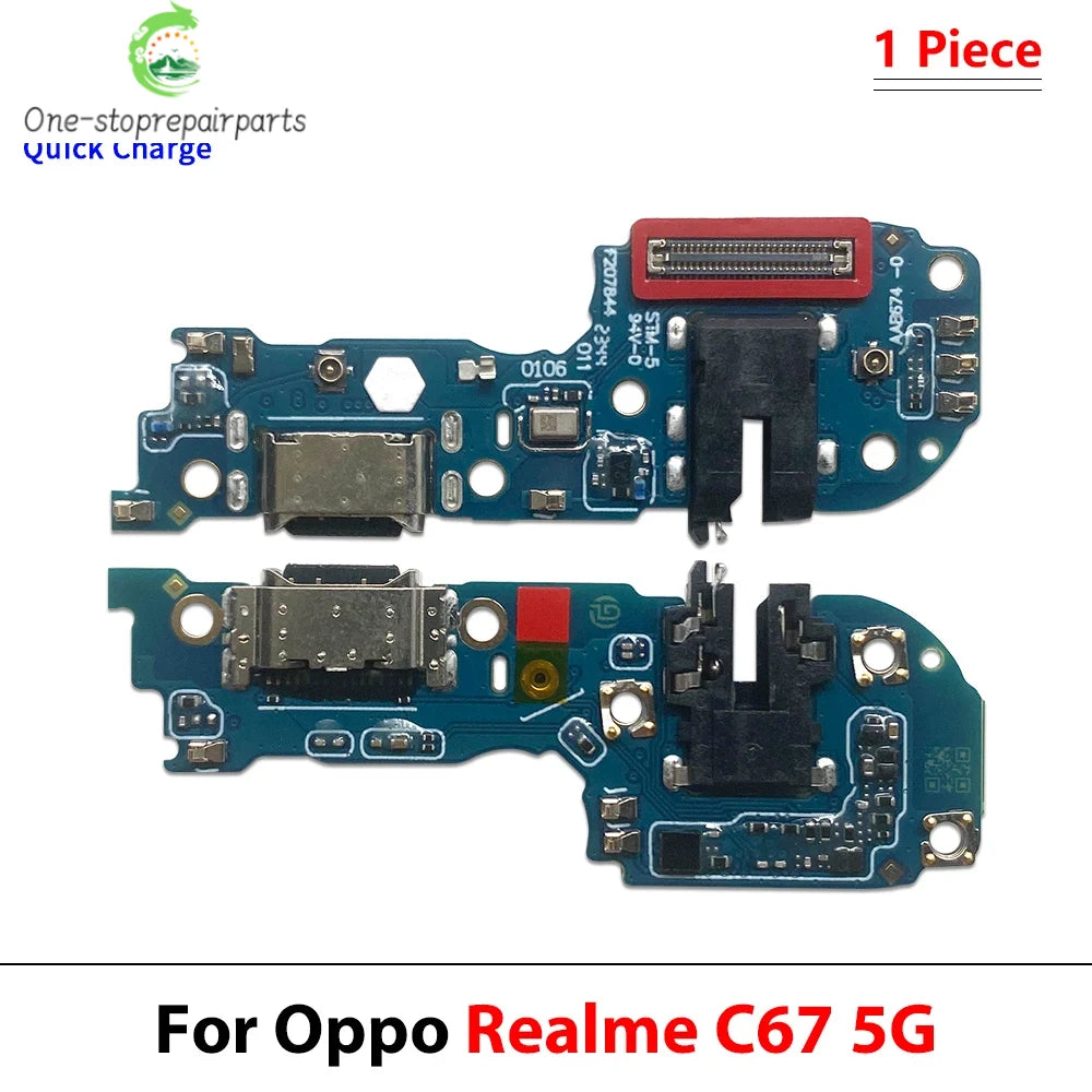 10Pcs, USB Charge Connector Charging Board Port Flex Cable For OPPO Realme C31 C25 C35 C55 C65 C51 C61 C71 C53 C63 C73 C67 4G 5G Realme phone repair parts