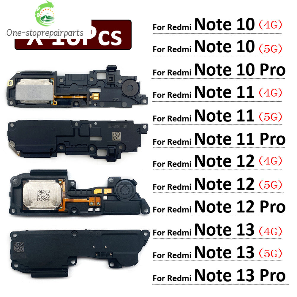 10Pcs, Loudspeaker bottom Loud Speaker Sound Buzzer Ringer Flex Cable For Xiaomi Redmi Note 10 10s 11 11s 12 12s 13 Pro 4G 5G  Xiaomi  Xiao mi phone repair parts