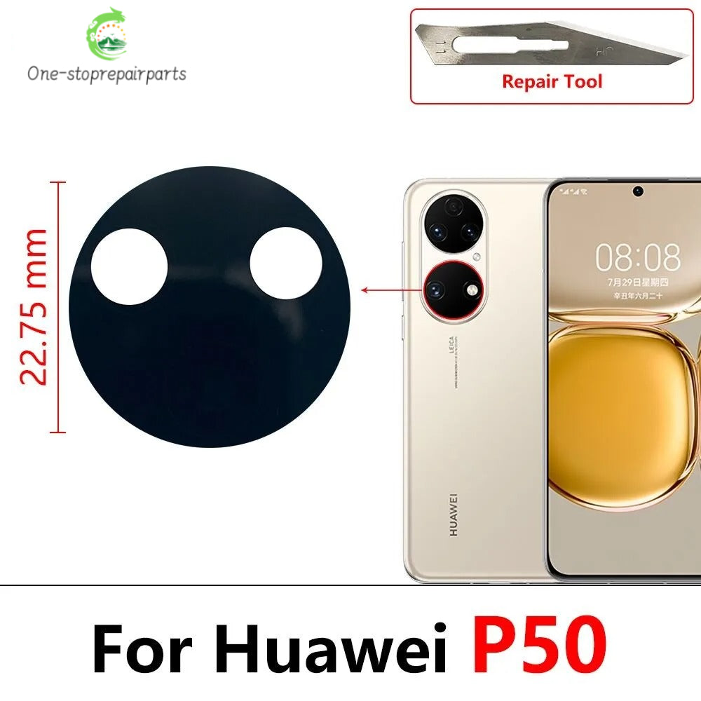 For Huawei P20 P30 P40 P50 Pro Lite E 5G Back Rear Glass Camera Lens With Adhesive Replacement Huawei phone repair parts
