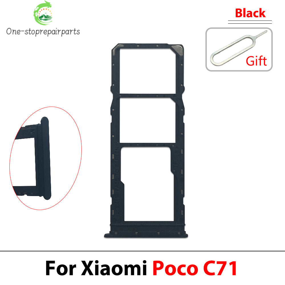 New For Xiaomi Poco C40 C71 C65 C75 C85 SIM Card Slot SD Card Tray Holder Adapter  Xiaomi  Xiao mi phone repair parts