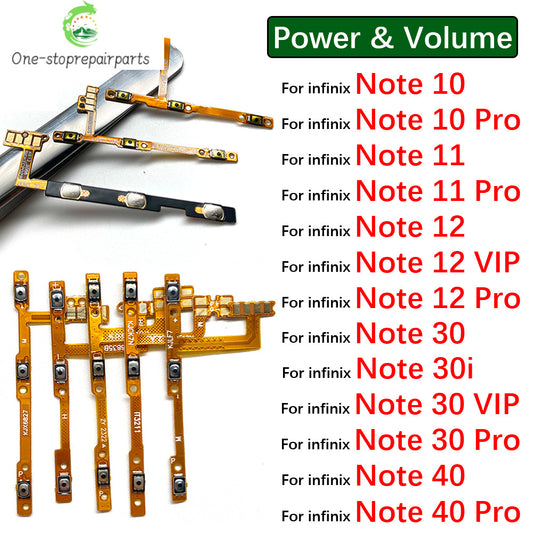 Power Switch On/Off Button Volume Key Button Flex Cable For infinix Note 10 11 12 30 30i 40 Pro VIP 4G 5G X693 X695 X663  infinix phone repair parts