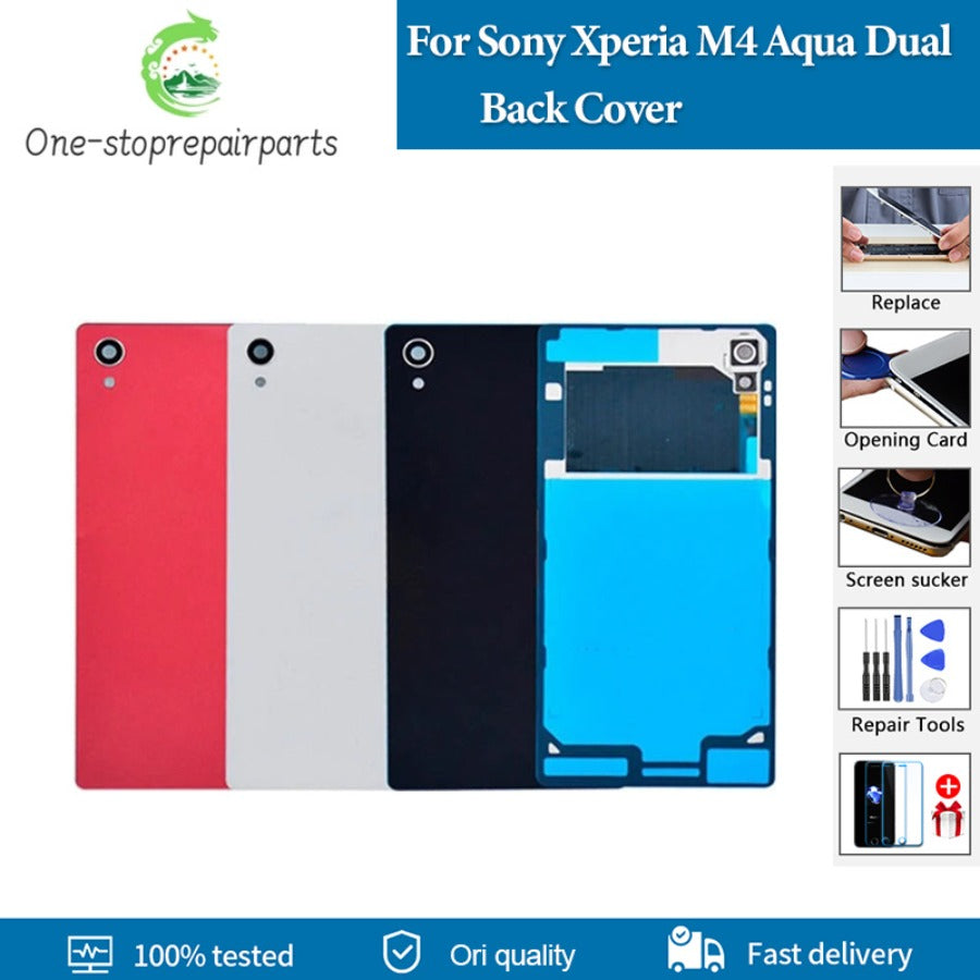 Original For Sony Xperia M4 Aqua Back Battery Cover Rear Door Housing Case For Sony M4 E2312 E2333 E2363 Battery Cover Replace Sony phone repair parts