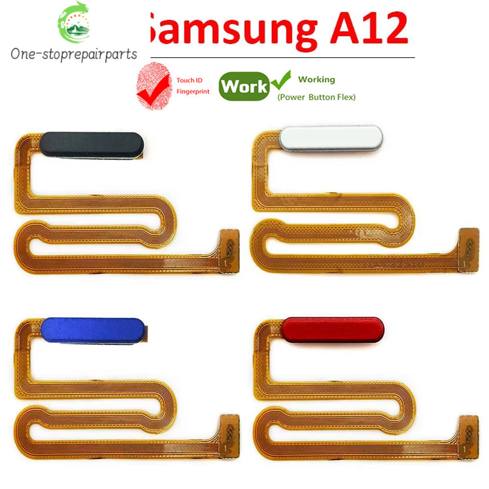 New For Samsung A12 A125 A125F Home Button Fingerprint Sensor Flex With Power Key Button Flex Cable Samsung phone repair parts