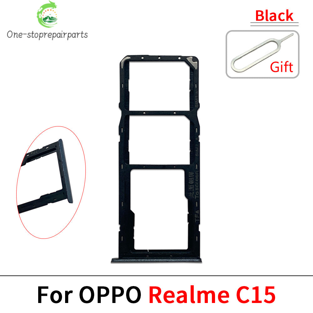 New For OPPO Realme C15 C31 C33 C25 C17 C12 SIM Card Slot SD Card Tray Holder Adapter Realme phone repair parts