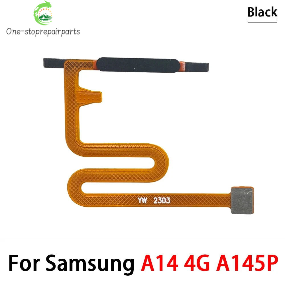 10Pcs, For Samsung A14 4G 5G A145F A145P A146B A146P Fingerprint Sensor Home Return Key Menu Button Flex Cable Samsung phone repair parts