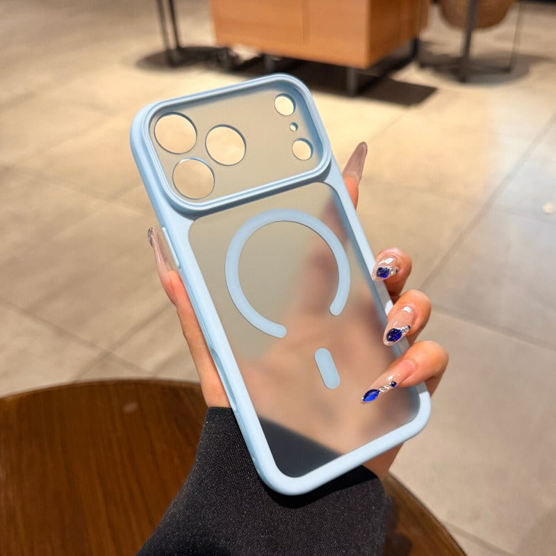 Skin matte magnetic suction For iPhone 18promax mobile phone case New iPhone17 new color cherry red strong magnetic adsorption 16pro anti-fingerprint fine hole all-inclusive case Phone Accessories