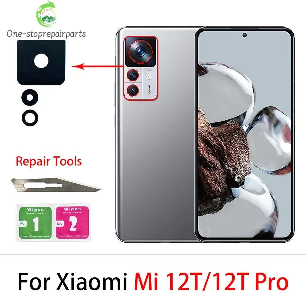 New Camera Glass Rear Back Camera glass Lens For Xiaomi Mi 10T 11T 12T 13T 14T Pro With Glue Adhesive  Xiaomi  Xiao mi phone repair parts