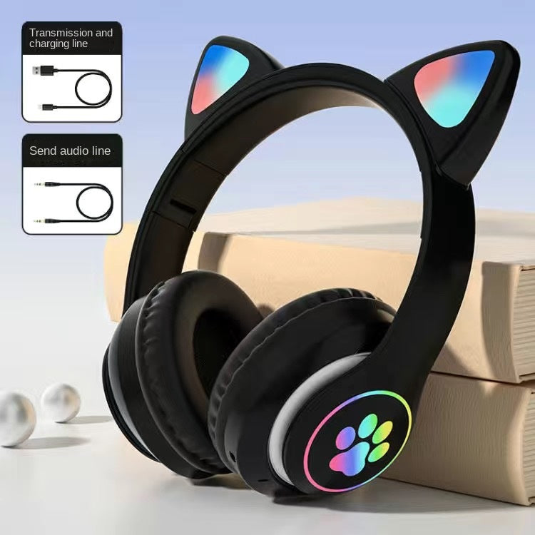 Accessories Cat Ear Luminous Headset STN-28 Girls' Cute Gaming Wireless Headset Bluetooth Headset