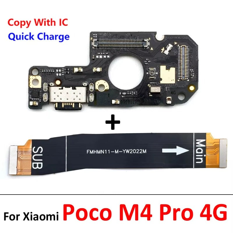 10Pcs/Lot, USB Charging Board Connector Port Dock Flex Cable For Xiaomi Poco F1 F2 F3 F4 F5 X3 X4 X5 X6 M3 M4 M5s Pro 4G 5G GT  Xiaomi  Xiao mi phone repair parts