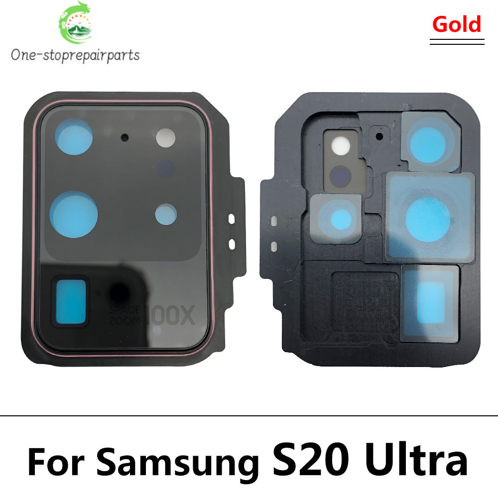 New Rear Camera Glass Lens Cover With Frame Holder with Sticker For Samsung  S20 Plus Ultra Replacement Parts Samsung phone repair parts