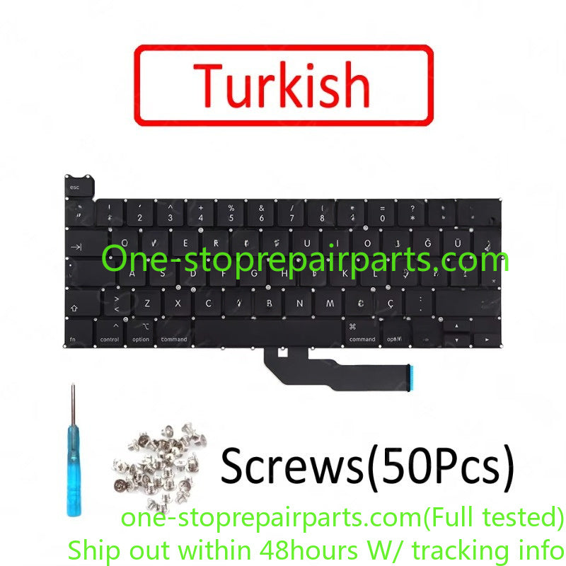 A2251 Keyboard UK US English FR French Russian Spanish German Italian Danish for MacBook Pro Retina 13" A2251 EMC 3348