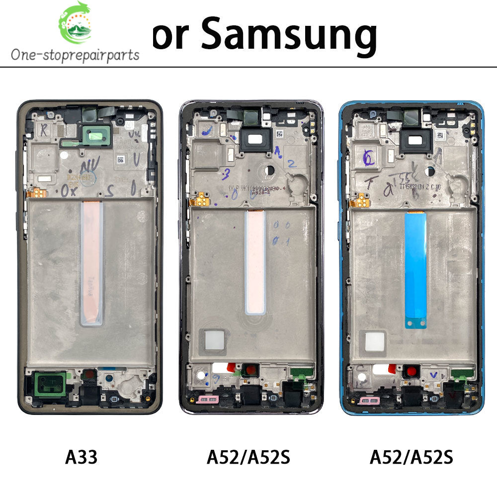 New Front Housing LCD Display Frame For Samsung A02 A02s A12 A22 A32 A52 A52s A72 4G 5G Housing Middle Frame Bezel Plate Cover Samsung phone repair parts
