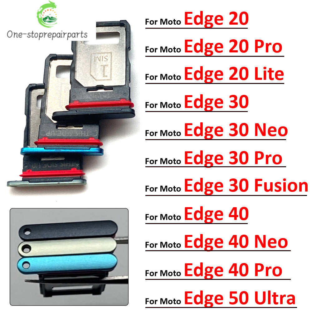 SIM Card Tray Slot Holder Adapter Accessories For Motorola Moto Edge 20 30 40 50 Pro Neo Fusion Lite Ultra Motorola phone repair parts