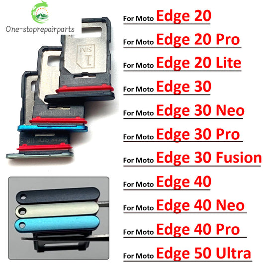 SIM Card Tray Slot Holder Adapter Accessories For Motorola Moto Edge 20 30 40 50 Pro Neo Fusion Lite Ultra Motorola phone repair parts