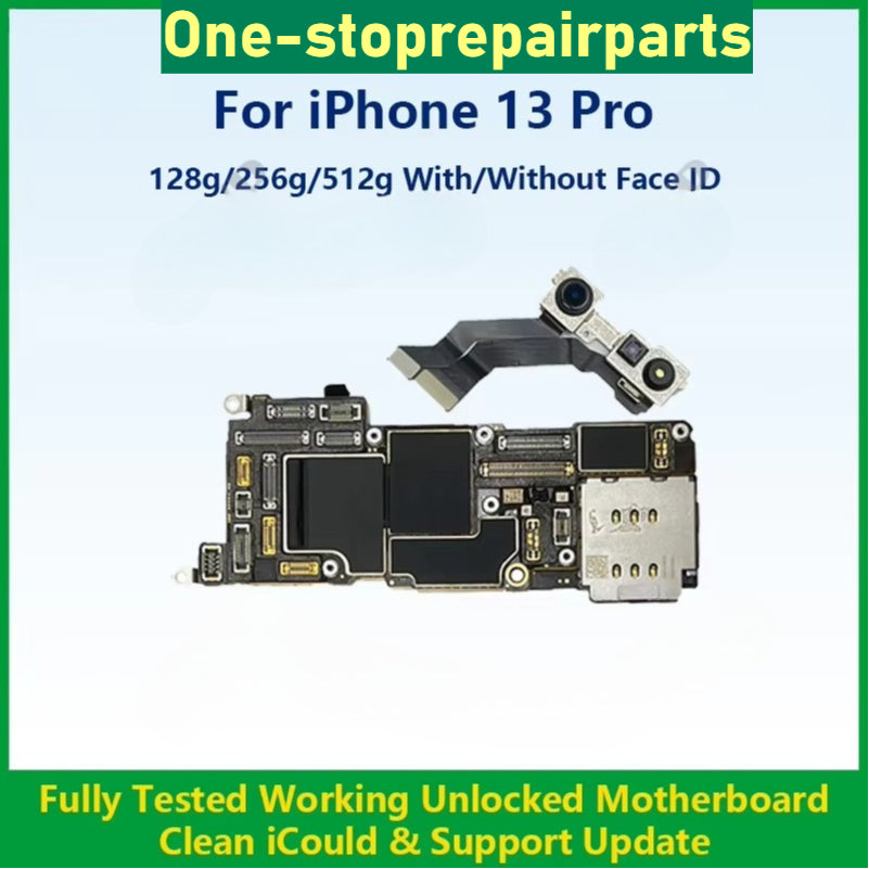 Fully Tested Authentic Motherboard For iPhone 13 Pro 128g/256g/512g Unlocked Mainboard With Face ID Cleaned iCloud Fast Shipping iPhone phone repair parts