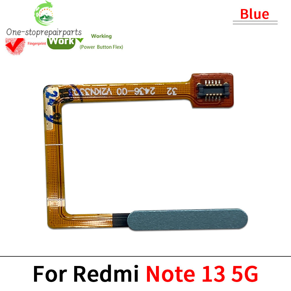 New For Xiaomi Redmi Note 13 Pro Plus 4G 5G Home Button Fingerprint Sensor Flex With Power Key Button Flex Cable  Xiaomi  Xiao mi phone repair parts