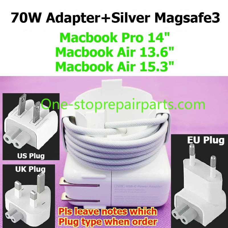 USB-C to MagSafe 3 Cable Power Adapter 30W 35W 70W 96W 140W  for Apple Macbook Magsafe3 Macbook Air A3448 A3449 A3240 A3241 Pro A3434 A3429 A3426 M2 M3 M4 M5  magnetic
