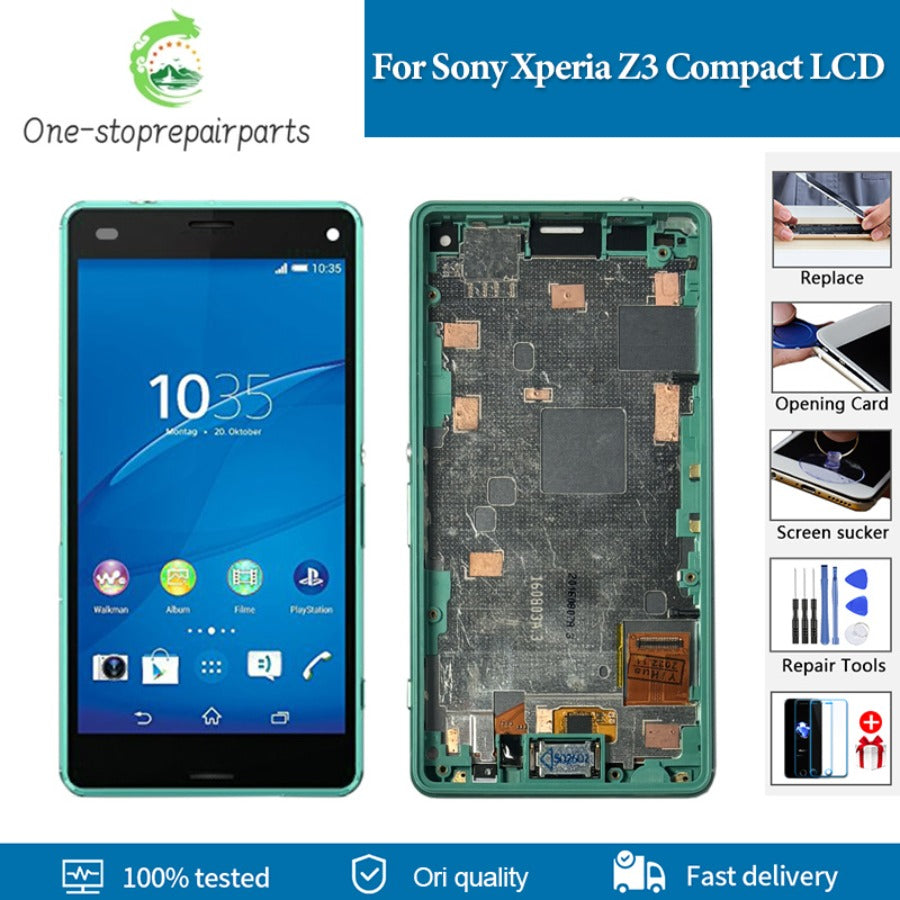 4.6" Original LCD For SONY Xperia Z3 Compact D5803 D5833 LCD Display Touch Screen With Frame Replacement For Xperia Z3 Mini LCD Sony phone repair parts