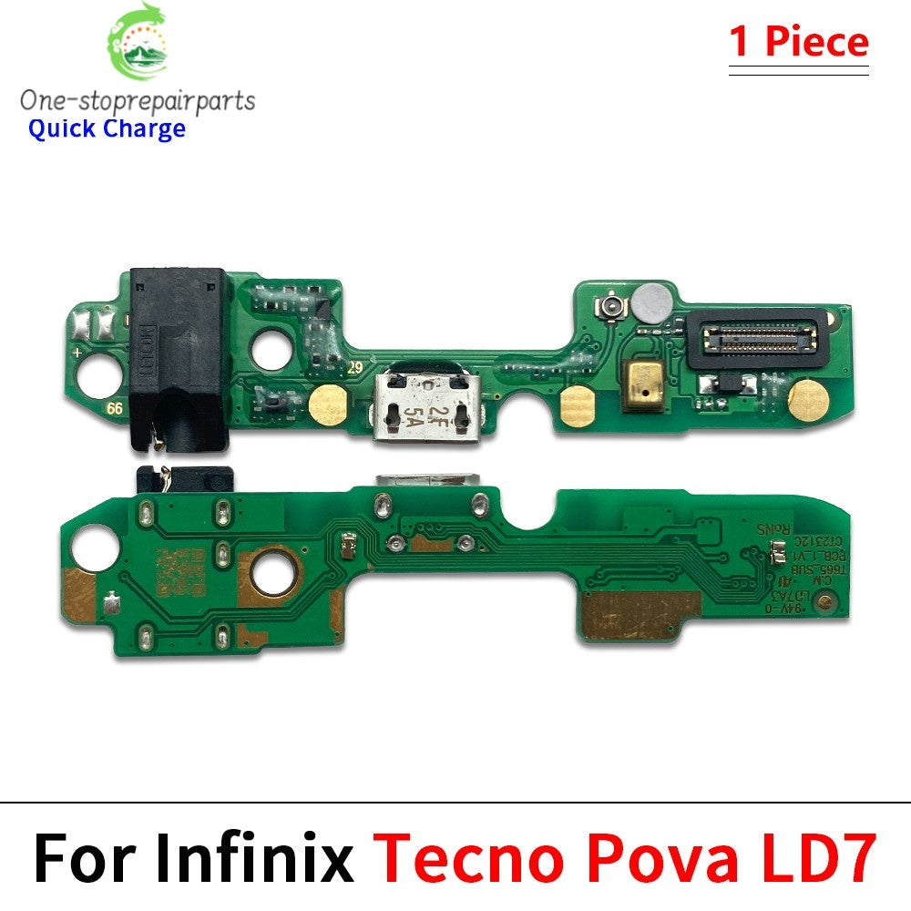 USB Charge Port Dock Connector Charging Board Flex Cable For Tecno Pova 2 3 4 5 6 Pro Neo 2 5G LD7 LE8 Tecno phone repair parts