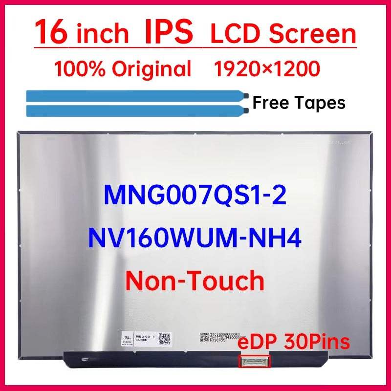 16 Inch Laptop LCD Screen NV160WUM NH4 NV160WUM-NH4 MNG007QS1-2 Display Matrix Panel Replacement 1920x1200 eDP 30 Pins Non-Touch Laptop screen replacement