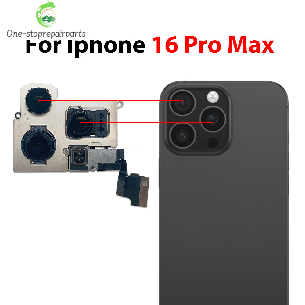 New For iPhone 16 Pro Max Plus 16E Front Camera Flex With Back Rear Camera Module Flex Cable iPhone phone repair parts
