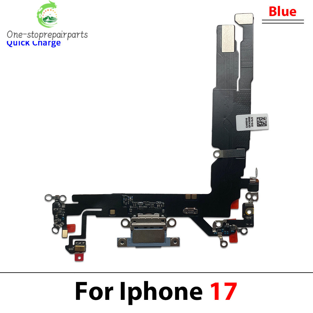 New For iPhone 17 / For iPhone 16E USB Micro Charger Charging Port Dock Connector Microphone Board Flex Cable iPhone phone repair parts