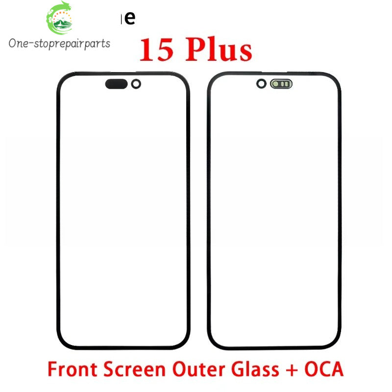 New Front Screen Outer Glass With OCA For iPhone 11 12 13 14 15 Pro Max Mini Plus Phone Repair iPhone phone repair parts