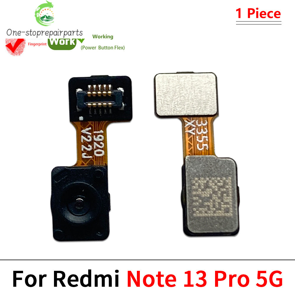 New For Xiaomi Redmi Note 13 Pro Plus 4G 5G Home Button Fingerprint Sensor Flex With Power Key Button Flex Cable  Xiaomi  Xiao mi phone repair parts