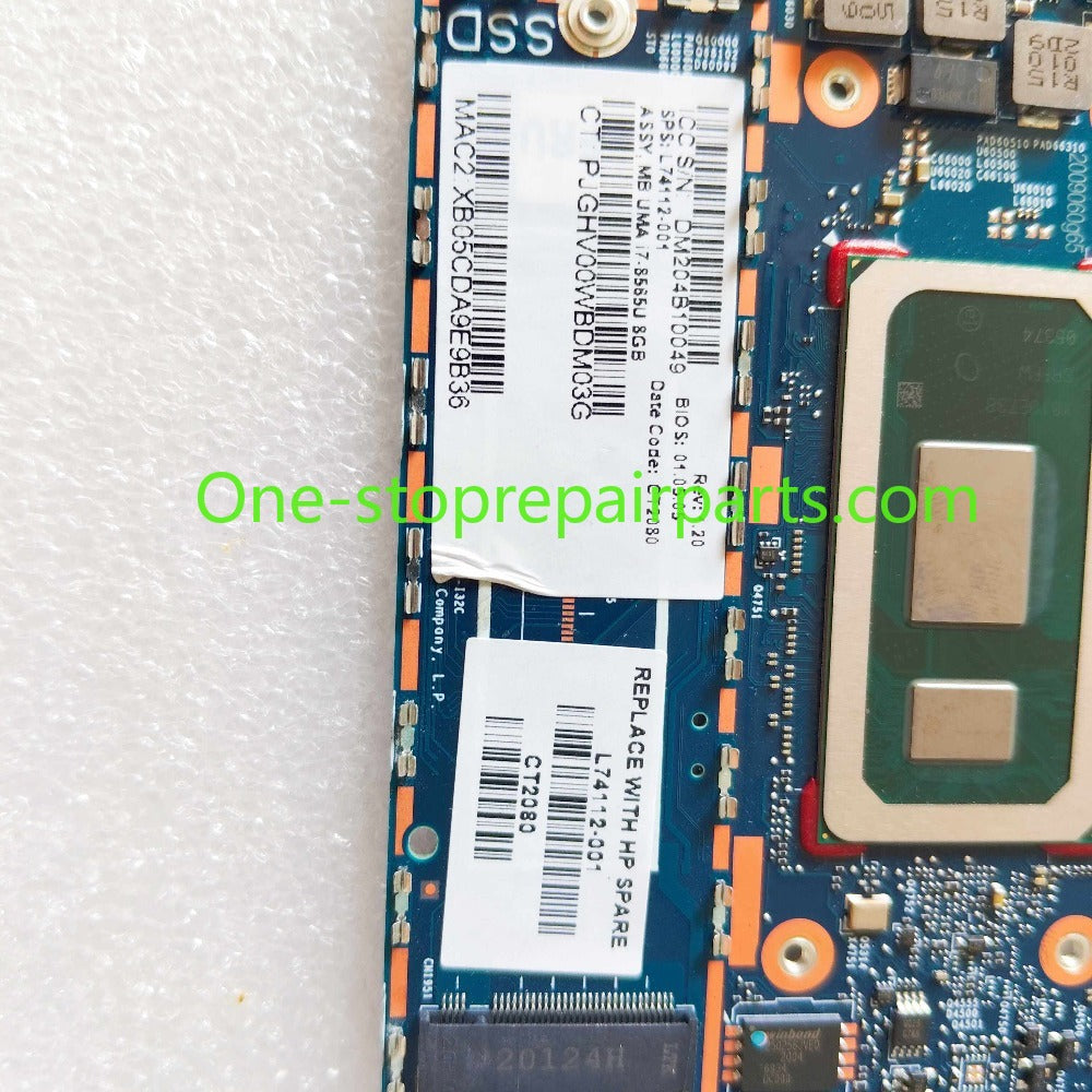 Motherboard for For HP HSN-I32C Dragonfly L74112-601 6050A3074401 UMA i7-8565U 8GB WIN M42283 main system board