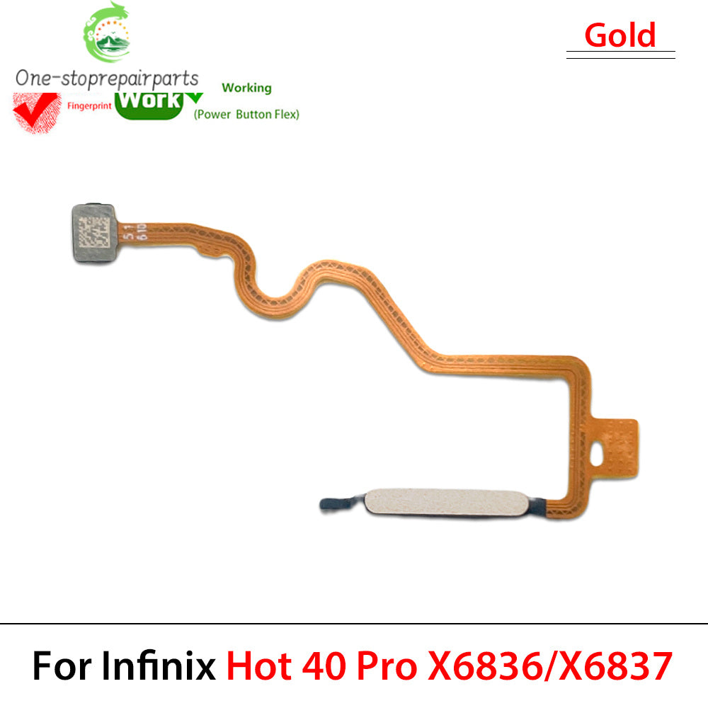 Home Button FingerPrint Touch ID Sensor Flex Cable For infinix Hot 40 40i Pro X6836 X6837 X6528B Replacement Parts  infinix phone repair parts