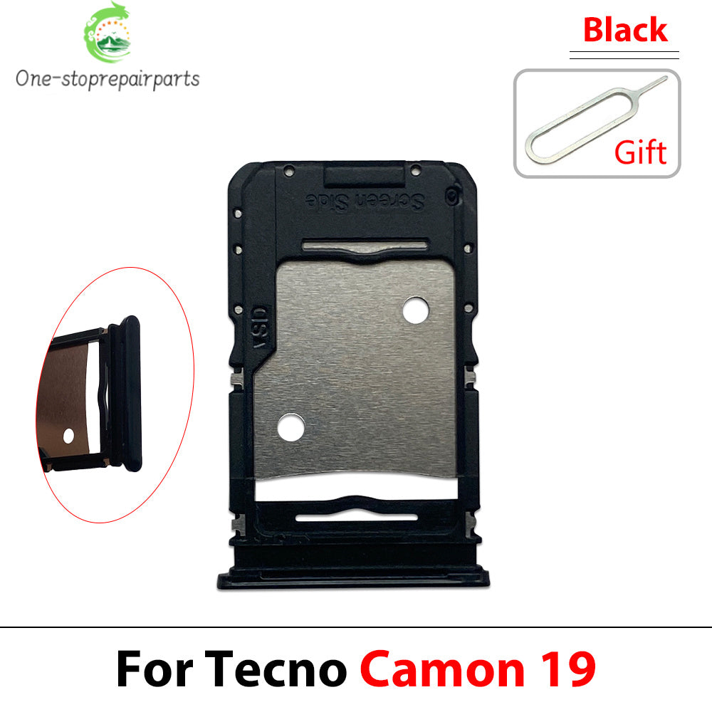 New For Tecno Camon 16 17 17P 18 18P 19 20 Pro Neo Premier SIM Card Slot SD Card Tray Holder Adapter Repair Parts Tecno phone repair parts