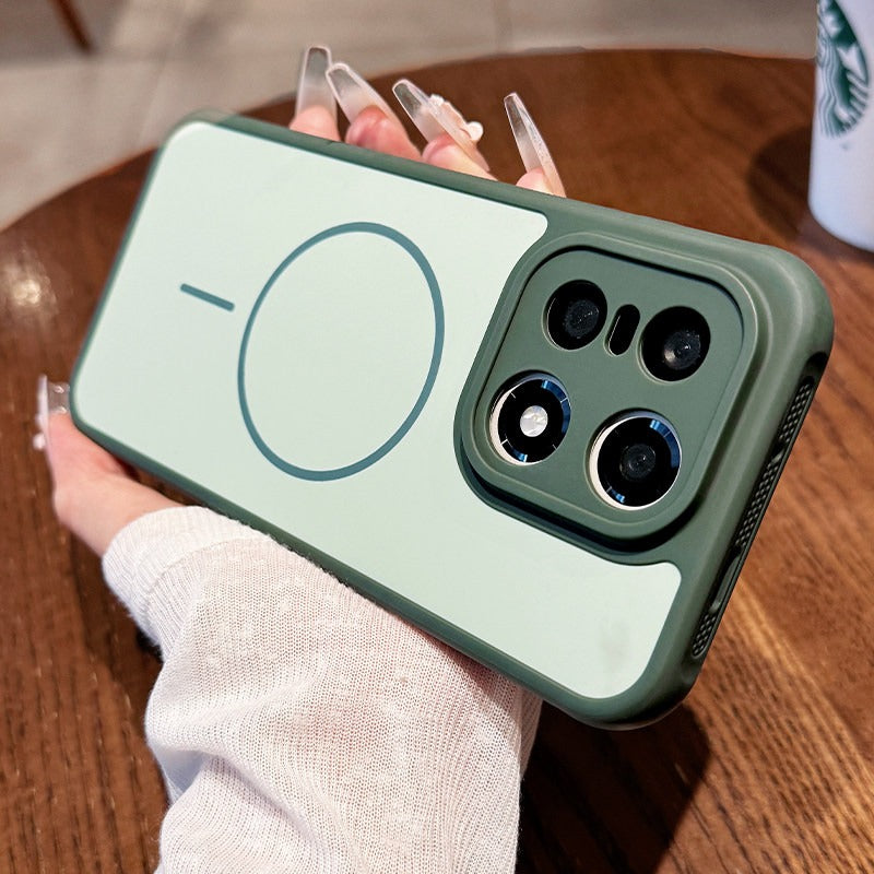 Contrasting color heat dissipation magnetic suction For OnePlus 15 mobile phone case New OnePlus 15T strong magnetic adsorption fine hole frame OnePlus side heat dissipation design Soft edge shell Phone Accessories