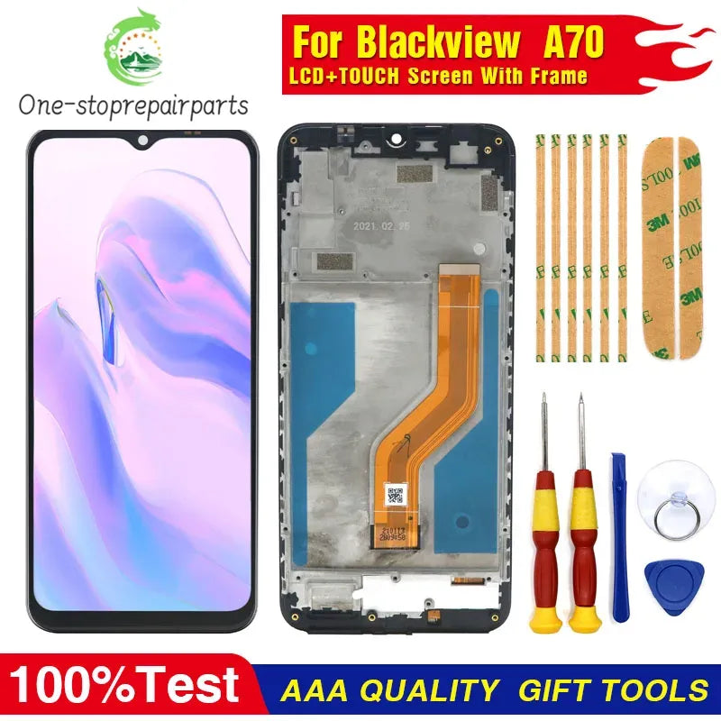 New Original For Blackview A70 Pro Android 11 LCD Display With Touch Screen Digitizer Assembly Replacement Parts + Board Blackview phone repair parts