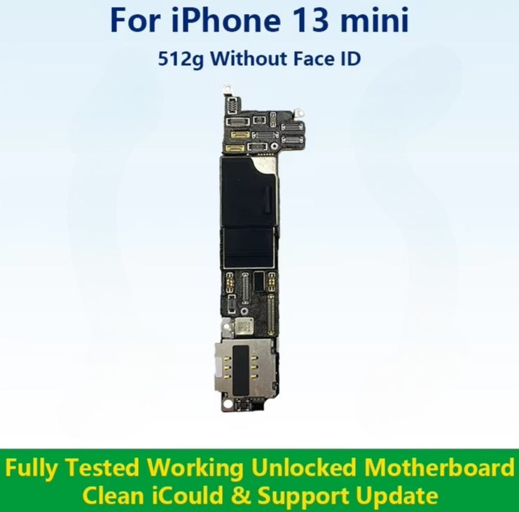 Fully Tested Authentic Motherboard For iPhone 13mini 128g/256g/512g Unlocked Mainboard With Face ID Cleaned iCloud Fast Shipping iPhone phone repair parts
