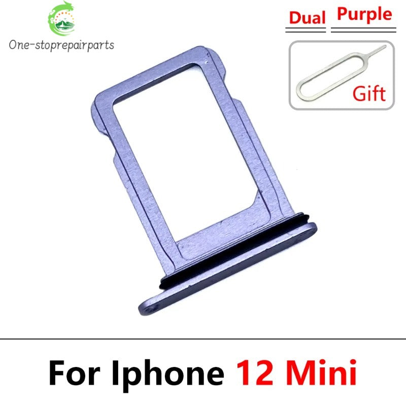 New For iPhone 12 Pro 12Pro Max Mini Dual SIM Card Tray Slot Holder Adapter Accessories iPhone phone repair parts