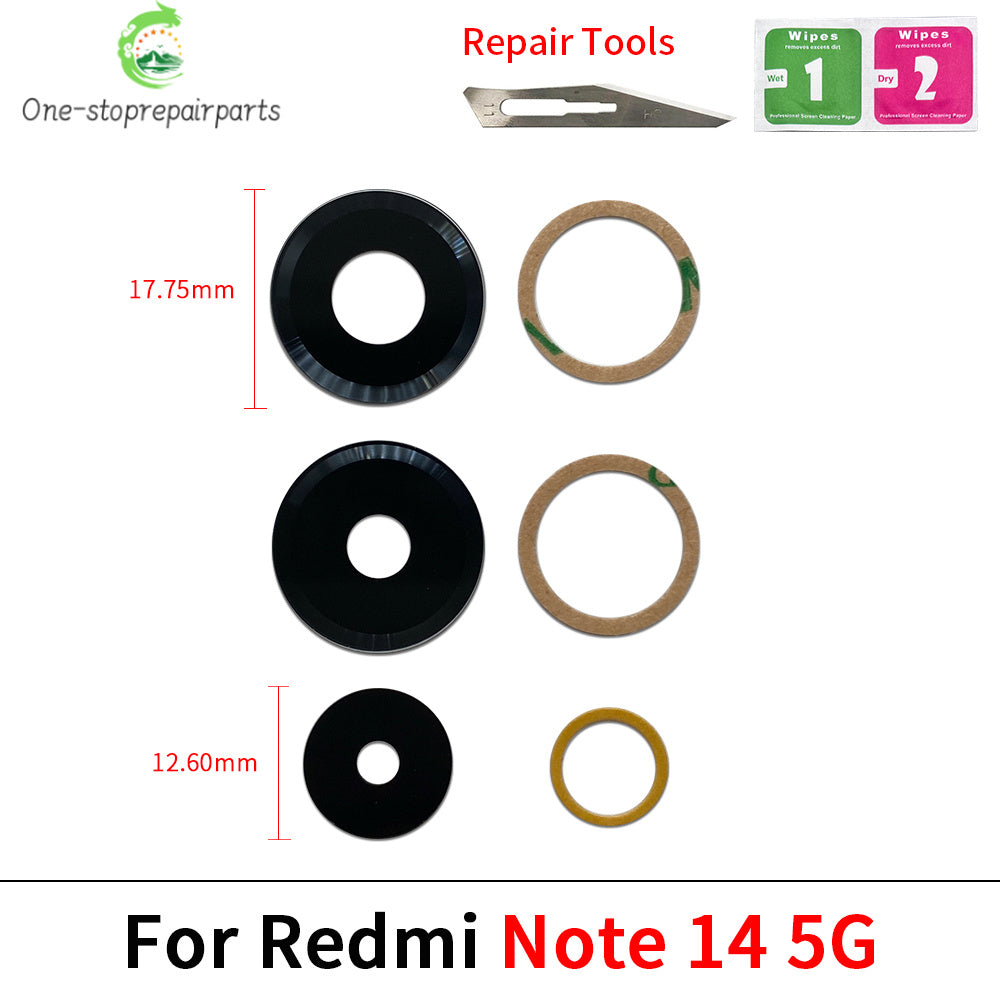 Rear Back Camera Glass Lens For Xiaomi Redmi Note 14 15 Pro Plus 4G 5G With Adhesive Sticker  Xiaomi  Xiao mi phone repair parts
