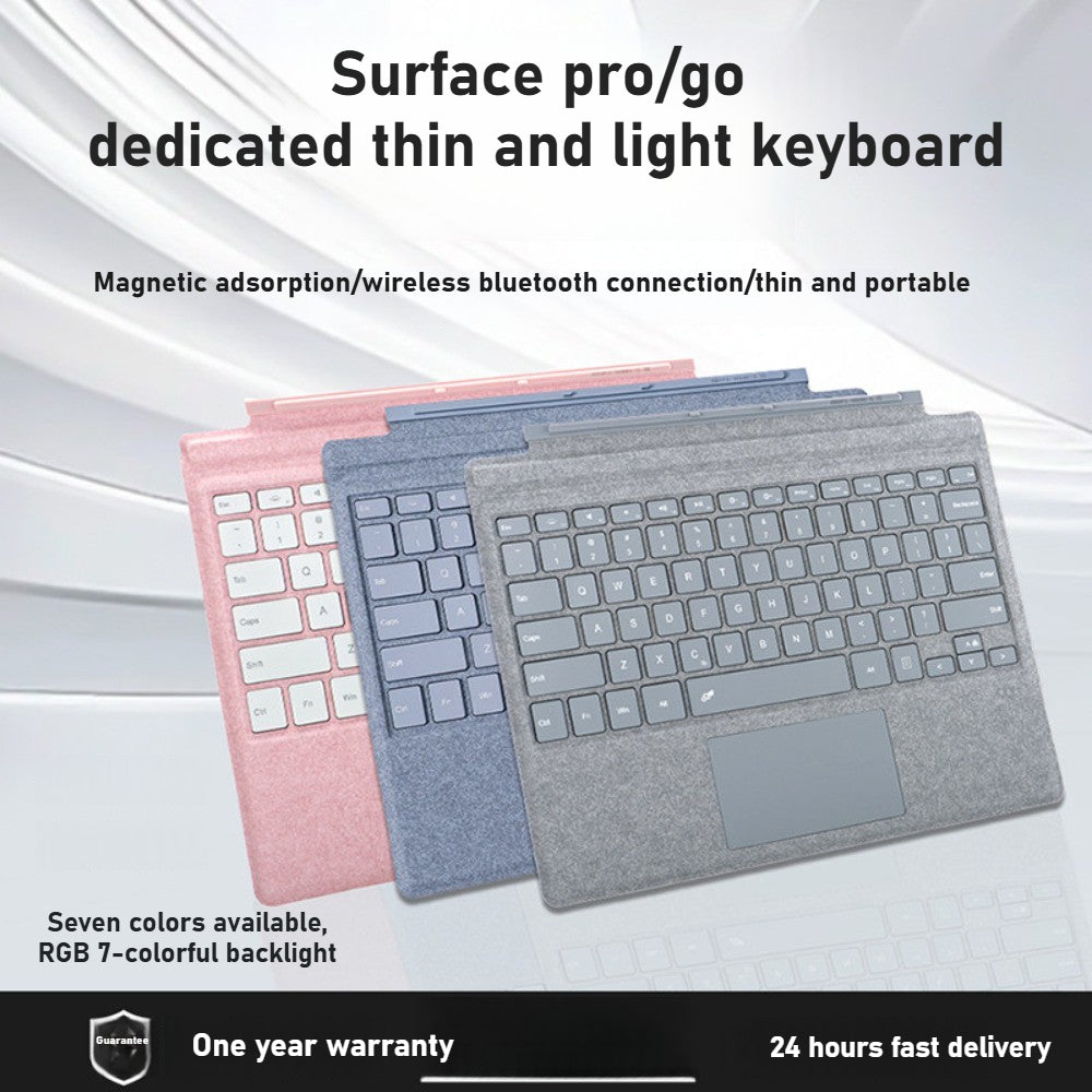 Replacement RGB Backlit Bluetooth Wireless Cover Keyboard For Microsoft Surface Pro 3 4 5 6 7 8 9 12 Pro X Go 1 2 3 Keyboard Backlit Trackpad Wireless