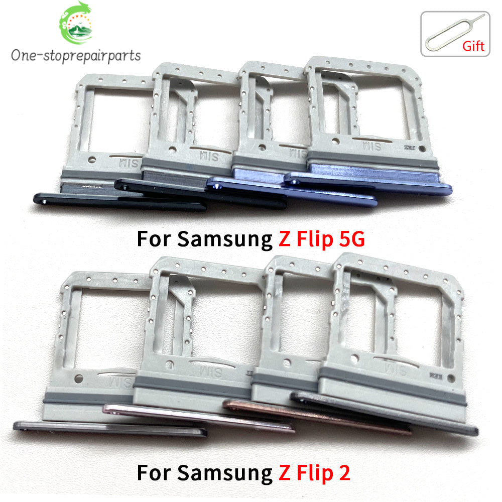 New For Samsung Z Flip 2 3 4 5 6 5G F711 F721 F731 F741 SIM Card Slot SD Card Tray Holder Adapter Samsung phone repair parts