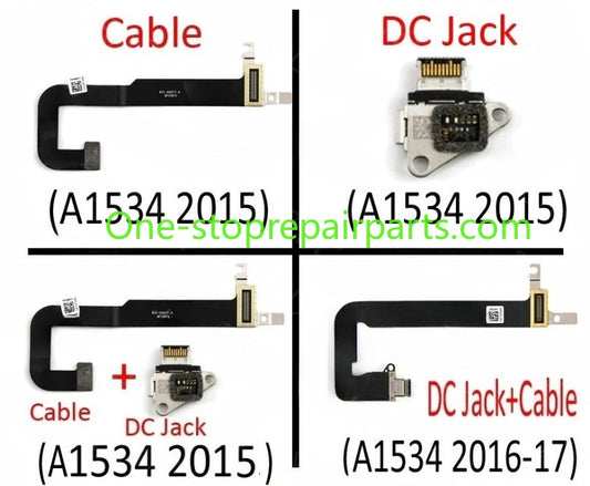 Laptop A1534 DC-IN I/O USB C Charging Power DC Jack Board Connector with Cable for MacBook Retina 12" A1534 2015 2016 2017 Year Macbook repair parts